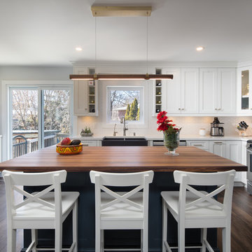 Barsuda Residence _ Transitional white and blue kitchen