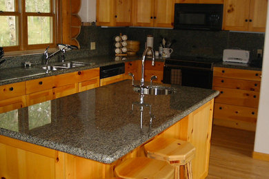 Mountain style kitchen photo in Denver