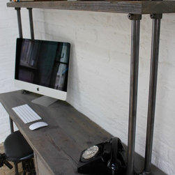Cherie Reclaimed Grey Washed Scaffolding Board Urban Industrial Desk with Drawer - Desks & Writing Bureaus