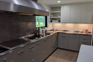Example of a minimalist kitchen design in Houston