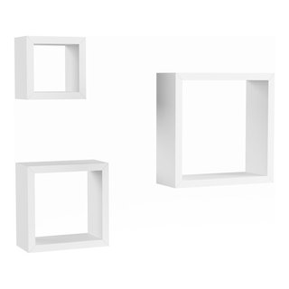 Lavish Home Floating Square Cube Wall Shelf Set - Contemporary - Display  And Wall Shelves - by Trademark Global | Houzz