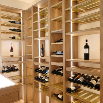 Oak Wood and Lacquered Metal Wine Racking - Jupiter, FL