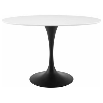 Lippa 48" Oval Wood Top Dining Table Black White