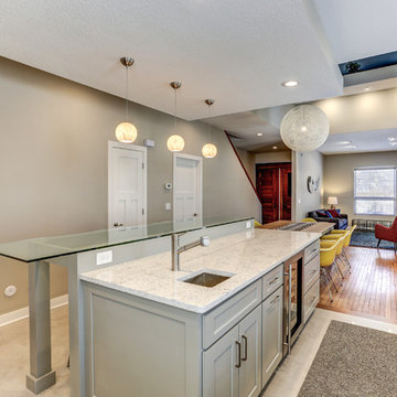 St Paul Contemporary Kitchen Remodel and Fireplace Facade