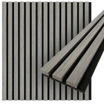 CONCORD WALLCOVERINGS - Acoustic Wood Slat 3D Wall Panels, Soundproofing Panels for Accent Wall, Grey, Pack of 6 - Revitalize any area with our Acoustic Wood Slat Wall Panels, perfect for soundproofing and aesthetic enhancement. Ideal for stylish accent walls, our textured wall panel design is suited for home and office decor. These versatile wood wall panels seamlessly integrate with any interior, offering both decorative and noise-cancelling features.