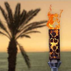 Plumeria Flowers Automated Tiki Torch Kit - Outdoor Torches