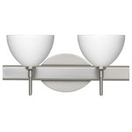 Besa Lighting - Besa Lighting 2SW-467907-SN Brella-Two Light Bath Vanity-14.63 In Wide  7. - Canopy Included: Yes  Canopy DiBrella-Two Light Bat White GlassUL: Suitable for damp locations Energy Star Qualified: n/a ADA Certified: n/a  *Number of Lights: 2-*Wattage:40w Halogen bulb(s) *Bulb Included:Yes *Bulb Type:Halogen *Finish Type:Chrome