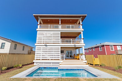 Inspiration for a coastal exterior home remodel in Other