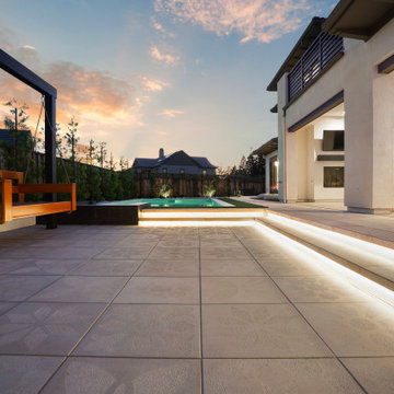 Backyard Transformation with Pool, BBQ & Volleyball Court
