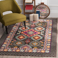 Safavieh Monaco Collection MNC240 Rug, Brown/Multi, 3' X 5'