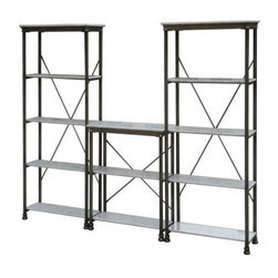 Home Styles 13-shelf Marble and Steel Orleans Storage Unit - Display And Wall Shelves 