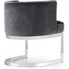 The Fay Dining Chair, Velvet, Gray, Chrome Base