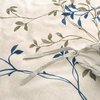 Blue Leaf Vine Cream Poplin Cotton Duvet Cover