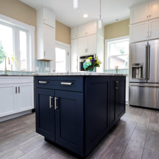White and Blue Kitchen Remodel
