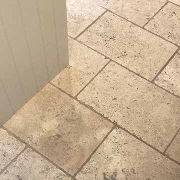 Travertine Tiled Kitchen Floor Renovation in Twickenham