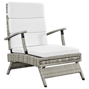 Envisage Chaise Outdoor Patio Wicker Rattan Lounge Chair, White