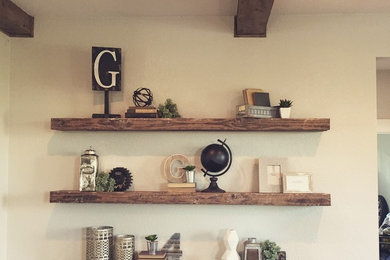 Inspiration for a rustic living room remodel in Portland