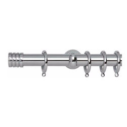 Chrome pole, with Stud finial - Curtain Poles