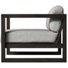 Parson Lounge Chair, Dark Eucalyptus and Feather Gray Fabric