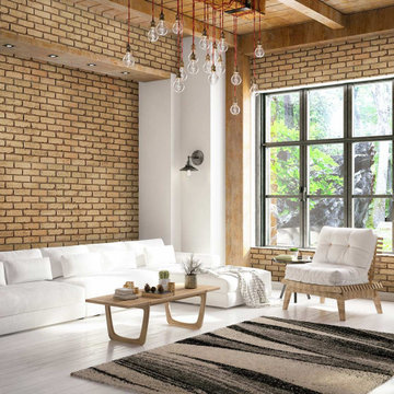 Faux Brick Living Room Design
