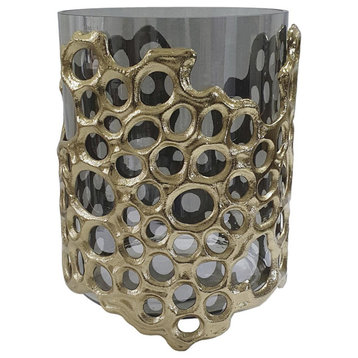 Persey Candle or Candle Holder, Black and Gold