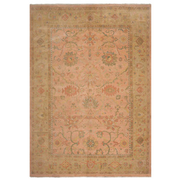 9'8''x13'11'' Hand Knotted Wool Oushak Oriental Rug Raspberry Color