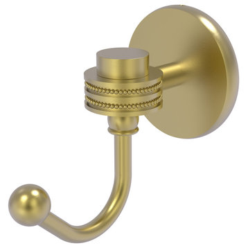 Satellite Orbit One Robe Hook With Dotted Accents, Satin Brass