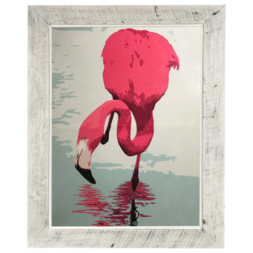 Red Flamingo Handmade Wall Art Framed Museum Quality Wall Decor Size: 32x44