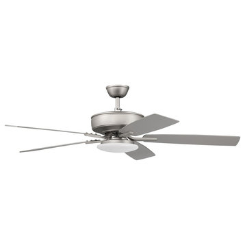 Craftmade Pro Plus 52" Ceiling Fan With Light Kit, Brushed Satin Nickel