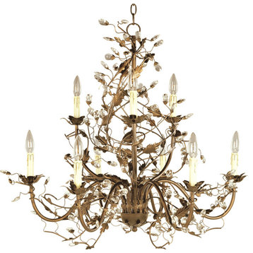 Elegante 9-Light Chandelier, Etruscan Gold