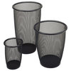 Safco Onyx Mesh Large Round Wastebasket (Set of 3)