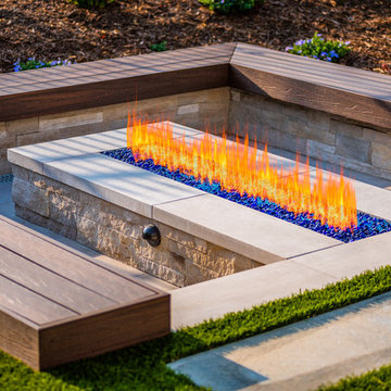 Sunken Patio w/ Fire Pit & Built-in Seating