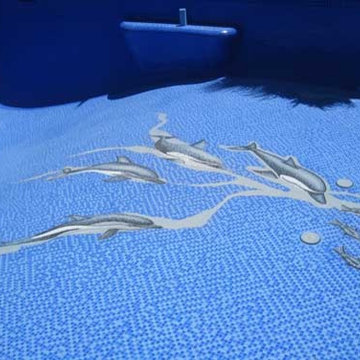 All-Tile Pool with Dolphin Design