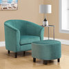 Monarch Contemporary 2 PCS Chair Ottoman Set In Turquoise Finish I 8238