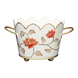 Flowers & Leaves Oval Cachepots - Area Rugs