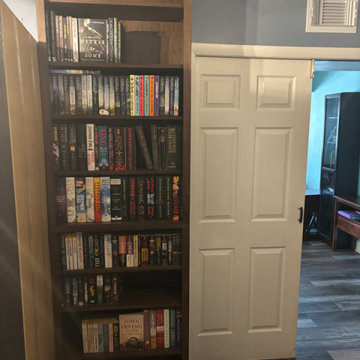 Library Room / Study with Custom Shaker Bookcases and Corner Reading Nook