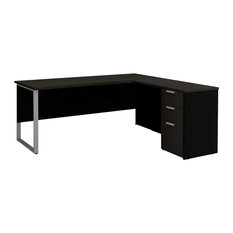 Pro-Concept Plus L-Desk With Metal Leg, Deep Gray/Black