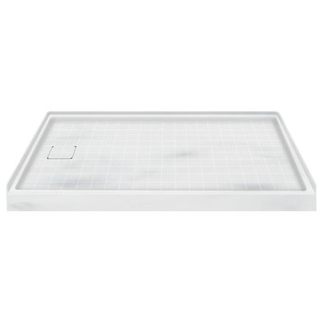 60"x30" Solid Surface Left-Hand Shower Base, Storm
