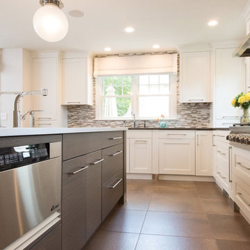 Deal NJ Contemporary Dark Grey/White Kitchen
