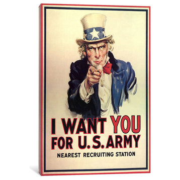 "Uncle Sam: I Want You!" Wrapped Canvas Print, 26x18x1.5