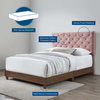 Rhiannon Diamond Tufted Upholstered Performance Velvet Queen Bed by Modway