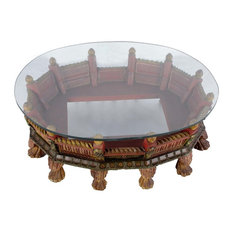 Low Profile Coffee Tables Houzz Favors Handicraft Low Profile Pea Carved Wooden Painted Oval Coffee Table Tables