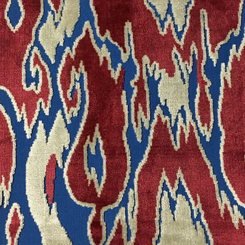 Harrow Abstract Cut Velvet Upholstery Fabric, Oxblood