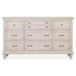Magnussen - Magnussen Newport Drawer Dresser in Alabaster - Inspired by the architecture and landscape of California Wine Country, the Newport bedroom collection exudes the ambience of laid-back luxury. Crafted of high-low Pine and Hardwood Solids, the soft Alabaster finish and Brushed Pewter hardware mix effortlessly with graceful turned legs and designer details to create a look that is bold yet inviting. Adding a casual and coastal resort flair, Shutter wood doors are used on select pieces. Crisp and updated, Newport promises long-lasting design and sturdy construction for any relaxed setting.