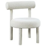 Meridian Furniture - Parlor Boucle Fabric Upholstered Accent Chair, Cream - Give your home a contemporary makeover with this Parlor boucle fabric accent chair. The Parlor accent chair from Meridian Furniture features rich cream boucle fabric upholstery, providing you and your guests with utmost comfort. Its solid wood frame ensures sturdy construction, supporting just about anyone who wishes to kick back and have a seat. Its rounded design gives a chic, modern touch to any living space, making it a perfect addition to your furniture collection.