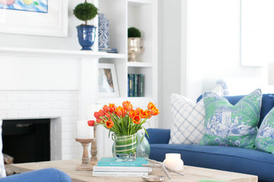 Living room - coastal living room idea in San Diego