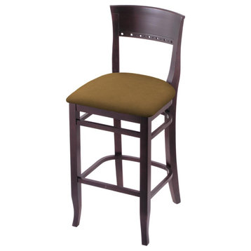 3160 30 Bar Stool with Dark Cherry Finish and Canter Saddle Seat