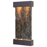Adagio Water Features - Whispering Creek Water Feature, Green Marble, Antique Bronze - The beautiful Whispering Creek Water Fountain is not only a flowing piece of artwork, but also extends its soothing effect on all who hear it. This smaller vertical wall water fountain is easy to install in any room in your home today. It comes in a variety of metal trim and water surface options to easily match any decor. Start relaxing in your home with your own indoor water fountain now.