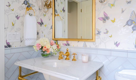 Bathroom of the Week: Whimsical With Butterflies and a Purple Tub