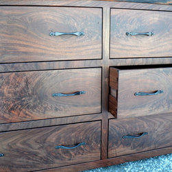 Walnut Dresser with Curved Sides - Dressers